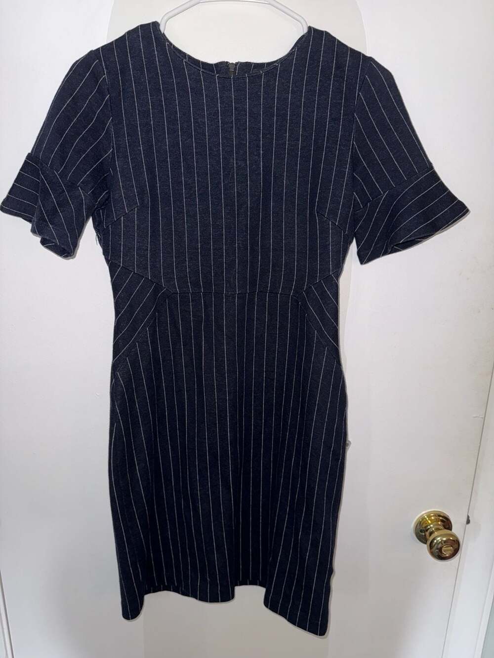 Banana Republic Petite 2P Pinstripe Ponte Sheath Dress